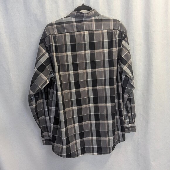 Cremieux Collection Size Large Plaid Button Down Gray/Black - Picture 5 of 16